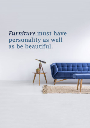 Stylish Living Room With Blue Sofa Branding Post For Instagram