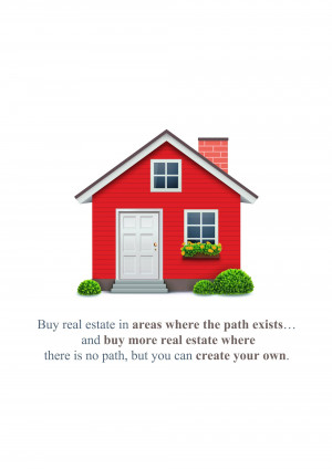 Red House With Real Estate Text Creative Design For Threads