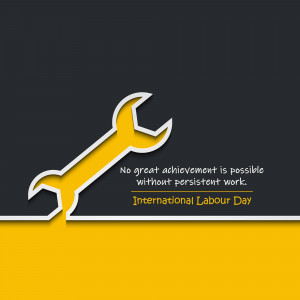 Wrench illustration with Labour Day message