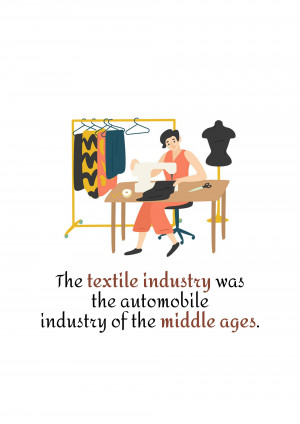 Textile Industry Illustration Promotional Banner For Facebook