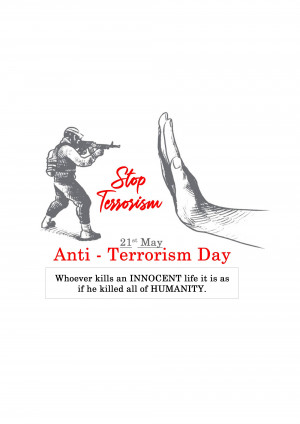 Stop Terrorism - Anti-Terrorism Day Artwork For Twitter