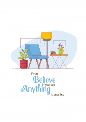 Believe In Yourself - Cozy Reading Nook Template For Facebook