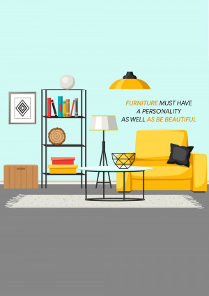 Modern Living Room Interior Branding Post For Google Business Profile