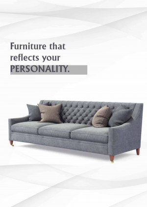 Elegant Gray Sofa - Furniture Advertisement Social Media Post For Pinterest