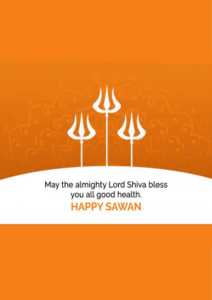 Image depicting Lord Shiva's Trishul with a Sawan greeting.