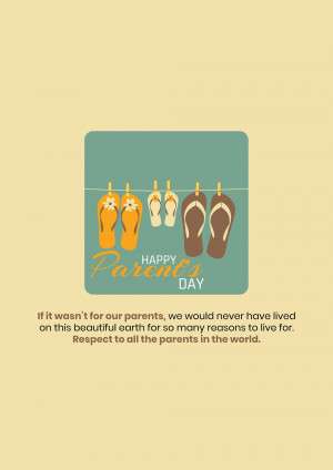 Happy Parents Day card with flip-flops hanging on a line