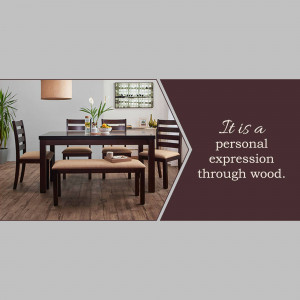 Elegant Dining Room With Wooden Furniture Business Poster For Instagram