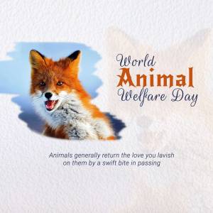 Image of a fox with text 'World Animal Welfare Day'