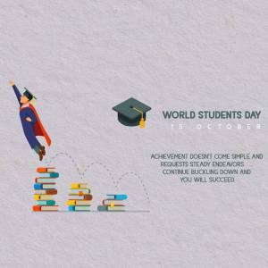 World Students Day - Achieving Success Poster For Twitter