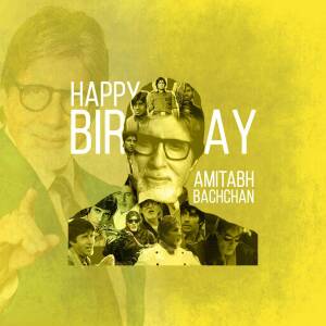 Happy Birthday Amitabh Bachchan Creative Design For Twitter