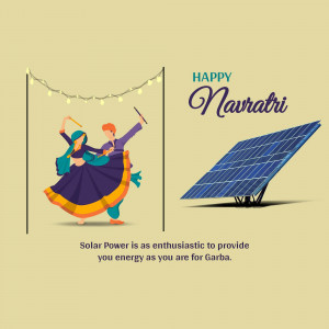 Happy Navratri With Solar Power Business Poster For Threads