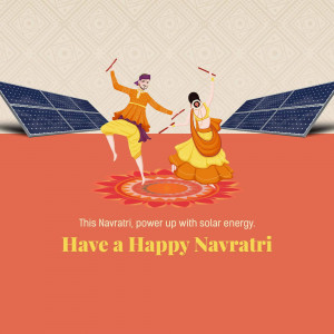 Happy Navratri With Solar Energy Banner For LinkedIn