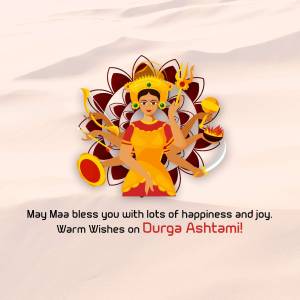 Illustration of Goddess Durga with festive greetings