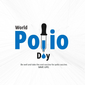 World Polio Day graphic with a polio vaccine dropper