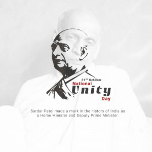 Sardar Vallabhbhai Patel - National Unity Day Social Media Post For WhatsApp