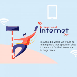 International Internet Day Illustration Template For WhatsApp