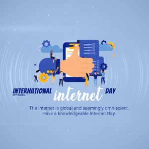 International Internet Day Illustration Banner For LinkedIn