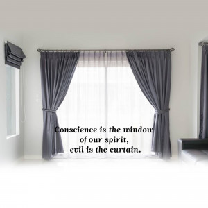 Window With Curtains And Quote Creative Design For Telegram