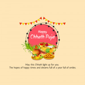 Happy Chhath Puja Greetings Marketing Image For LinkedIn