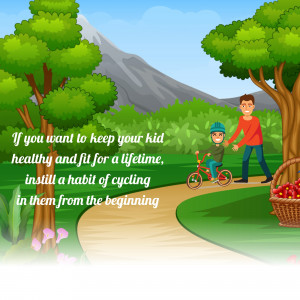 Father And Son Cycling Outdoors Social Media Post For LinkedIn