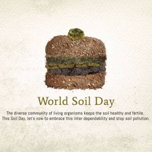 Image depicting soil layers resembling a burger, with text 'World Soil Day'