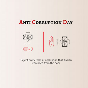 Image depicting the fight against corruption with money being rejected by a hand.
