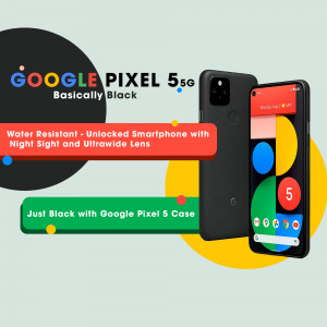 Google Pixel 5G smartphone in black color with features highlighted