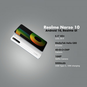 Realme Narzo 10 Smartphone Marketing Image For Pinterest