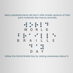 World Braille Day Awareness Graphic For Telegram