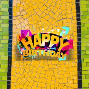 Happy Birthday Mosaic Image For WhatsApp