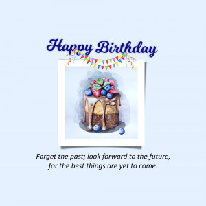 Watercolor Birthday Cake Marketing Image For Pinterest