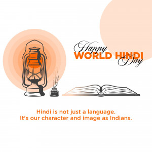 Happy World Hindi Day Graphic For Instagram