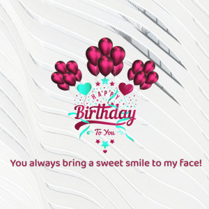 Happy Birthday Card With Balloons Banner For Twitter