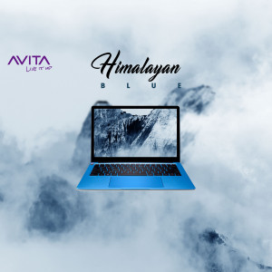 Avita Himalayan Blue laptop floating in clouds