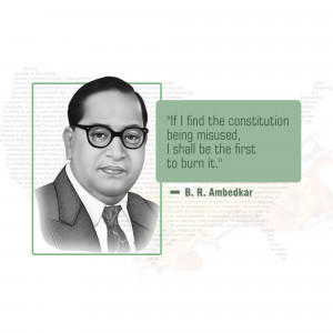 B.R. Ambedkar Portrait With Quote Graphic For WhatsApp