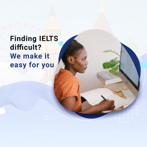 Woman studying for IELTS exam on a computer