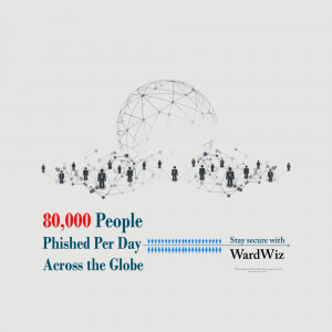Illustration of a global network with people connected by lines, highlighting the scale of phishing attacks.