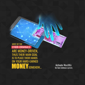 Image depicting a hand reaching for money on a smartphone screen, illustrating cybercrime and financial fraud.