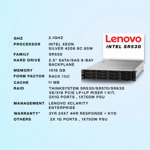 Lenovo ThinkSystem SR530 Server with Intel Xeon Silver 4208C Processor