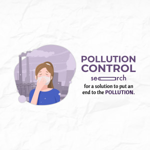 Illustration of a woman wearing a mask with factory pollution in the background.