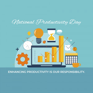 National Productivity Day Illustration Flyer For WhatsApp