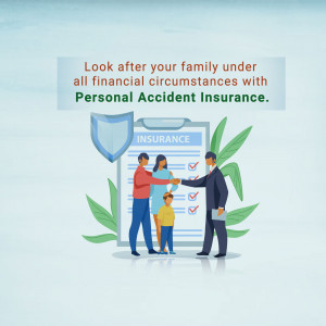 Illustration of a family being protected by personal accident insurance.