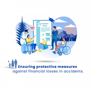 Illustration depicting health insurance coverage for people with disabilities and families.
