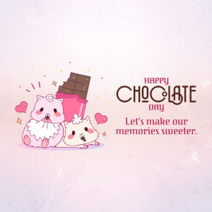 Two cute hamsters with a chocolate bar, celebrating Chocolate Day.