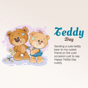 Happy Teddy Day Greeting Template For Twitter