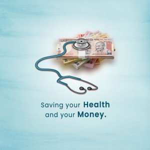 Stethoscope on Indian currency notes representing healthcare costs and financial savings.