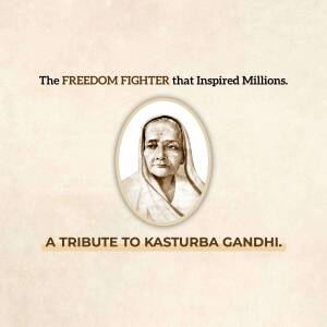 Kasturba Gandhi - A Tribute Marketing Image For Threads