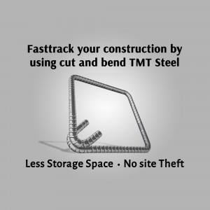Fasttrack Construction With Cut And Bend TMT Steel Promotional Banner For LinkedIn