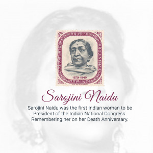 Sarojini Naidu - Death Anniversary Template For Threads