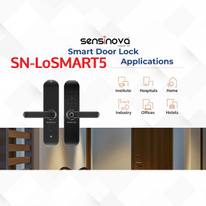 Sensinova SN-LoSMART5 Smart Door Lock with application icons